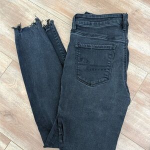 American Eagle Outfitters Frayed Hem Black Jeans
